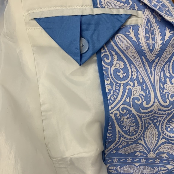 Tabi Vintage Lined Blazer, Pockets, Quality Construction, Pale Blue w White - Picture 13 of 16